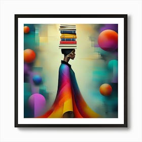 Surreal Feminine Balance of Knowledge and Art Art Print