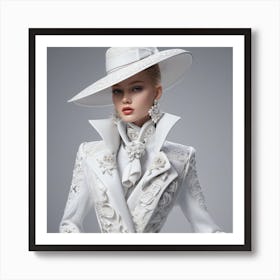 White Dress And Hat 1 Art Print