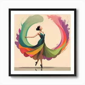 Symphony of Colors: A Colorful Dancer Art Print