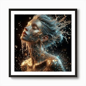 Of A Woman With Glitter Art Print