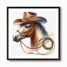 Cowboy Horse Art Print