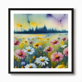 Daisy Field Print Art Print