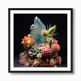 Succulents And Crystals 2 Art Print