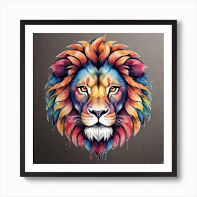 Colorful Lion Art Print