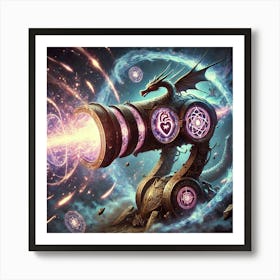 Dragons Heart Cannon Mystical Beam Art Print