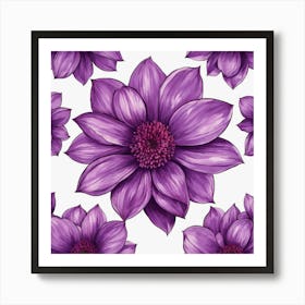 Purple Dahlias 2 Art Print