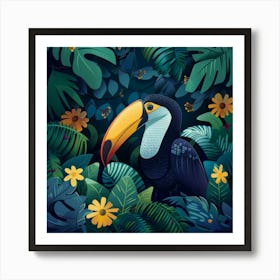 Toucan In The Jungle Art Print