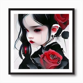Painting Of A Little Girl Art Print