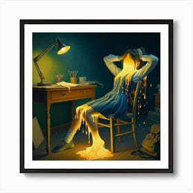 Girl In A Chair Art Print