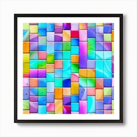 Colorful Tile Wall Background Photo Art Print