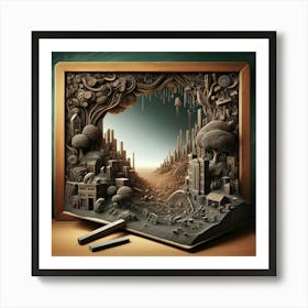 3d Book Art Affiche