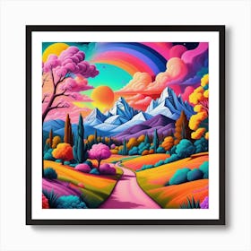 Rainbow Landscape Art Print