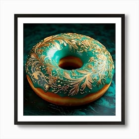 Firefly Ornate Turquoise Donut With Gold Floral Patterns 1622 (2) Affiche