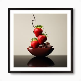 Artjuicebycsaba Chocolate Covered Strawbery Meets Japanese Zen 19 Art Print