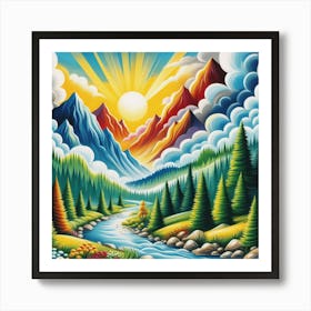 Mountain Scene Art Print