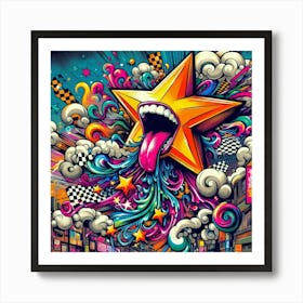 Psychedelic Star Art Print