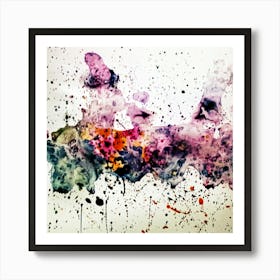 Abstract Watercolor Painting. colorful splash Art Print