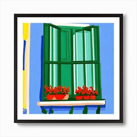 Green Window Window Lisbon Portugal In The Style Of Matisse Art Print Art Print