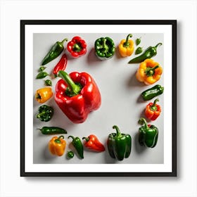 Frame Created From Bell Pepper On Edges And Nothing In Middle (54) Art Print