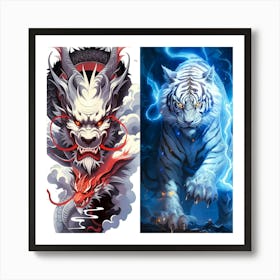 Dragon And Tiger Art Print