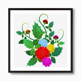 Flowers Floral Plants Nature Art Print