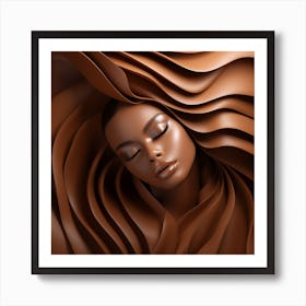 3d Image Of A Woman Sleeping Art Print