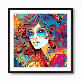 Psychedelic Girl Art Print