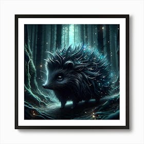 Hedgehog In The Forest Art Print