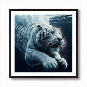 White Tiger Underwater 5 Art Print