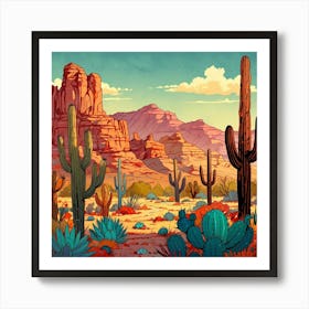 Cactus Desert Art Print