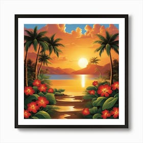 Sunset In The Tropics Art Print