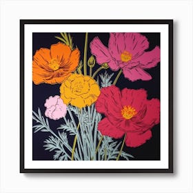 Cosmos 1 Pop Art Illustration Square Art Print