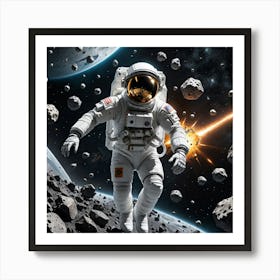 Floating in the Great Beyond: A Cosmic Adventure Art Print