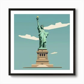 A Statue Of Liberty In New York Minimal Illustra 1719922963 3 Art Print