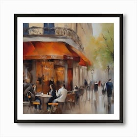 Paris Cafe.City of Paris. Cafes. Passersby, sidewalks. 2 Poster