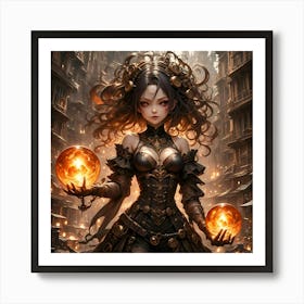 Anime Steampunk Sexy Gorgeous Witch Battleground #2 Art Print