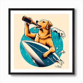 Dog Surfer Art Print