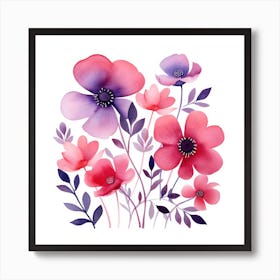 Watercolor Flowers 4 Art Print