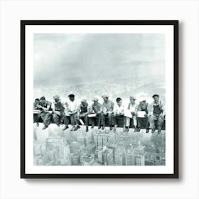 Lunch Atop A Skyscraper black and white 1 Art Print