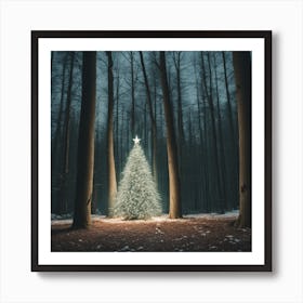 Christmas Tree In The Forest 45 Art Print