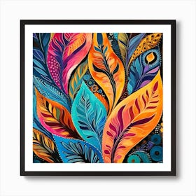 Colorful Feathers 6 Art Print