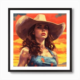 Strong Women Cowgirl 1 Art Print