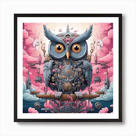 Steampunk Owl Art Print