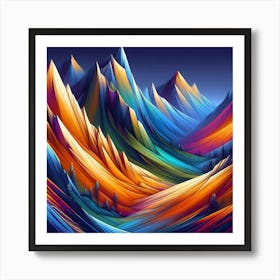 Abstract Mountain Landscape Art Print