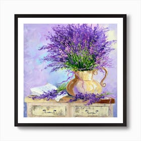 Bouquet of lavender in a pot Art Print