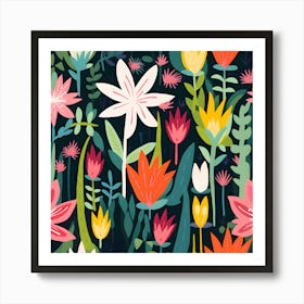 Dance Of Colors Celebrating Floral Life Art Print