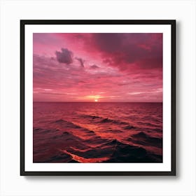 Sunset Over The Ocean 3 Art Print