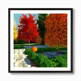 Autumn In The Garden Art Print