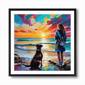 Sunset At The Beach 63 Art Print