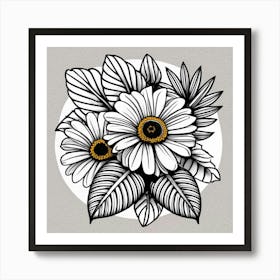 Daisies In A Circle Art Print